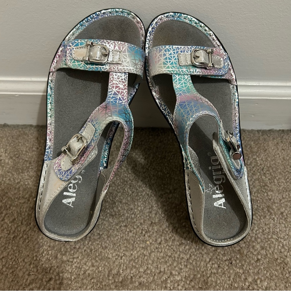 Alegria Lara Pretty Baby Sandals Women size 36 Mermaid Rainbow Metallic Shoe
